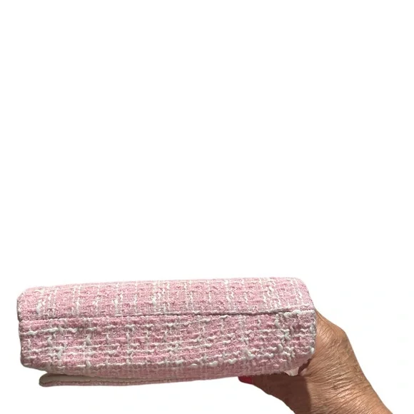 Badgley Mischka Pink Tweed Shoulder Bag NWT - Picture 4 of 5
